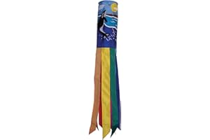 In The Breeze 40-Inch Orca Scene Applique Windsock