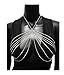 Fashion 21 Women's Sexy Bikini Bra Shaped Link Chain Simple Cover up Bra Body Jewelry (Silver Tone)