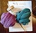 Beginner Drop Spindle Kit Top Whorl w/ 2oz Roving Fiber