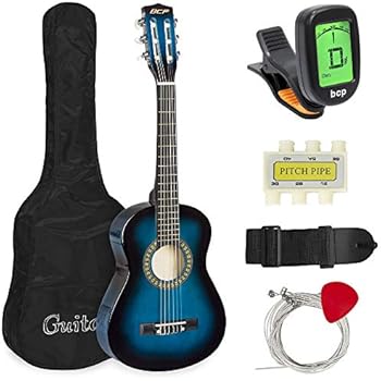 Best Choice Products 30in Kids Classical Acoustic Guitar Beginners Set w/Carry Bag, Picks, E-Tuner, Strap - Blue