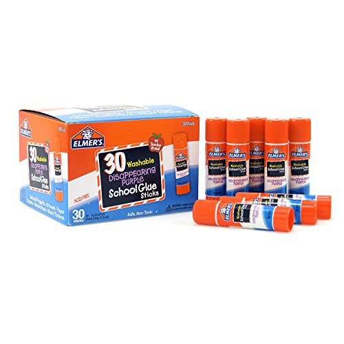 Elmer s disappearing purple school glue, washable, 0.24-ounce sti…