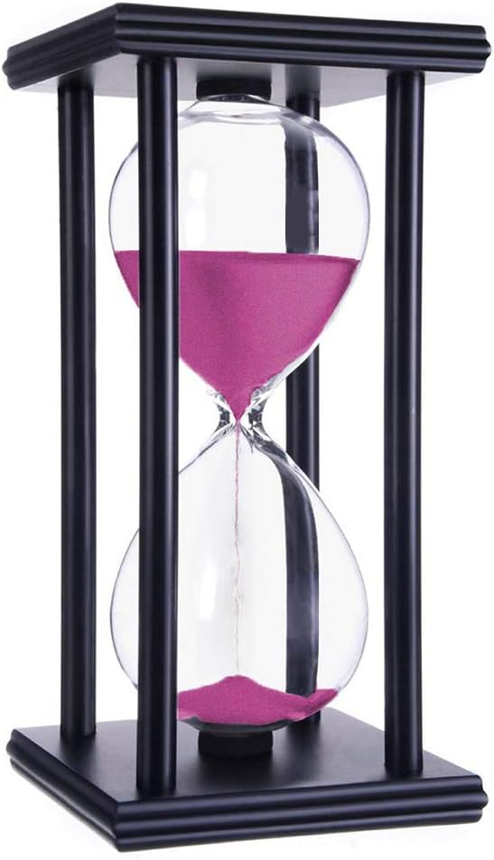 BcnaLin 60 Minutes Hourglass 1 hour Sand Timer Visual Clock Décor for Anniversary Wedding Parties Office Home (Pink Sand)