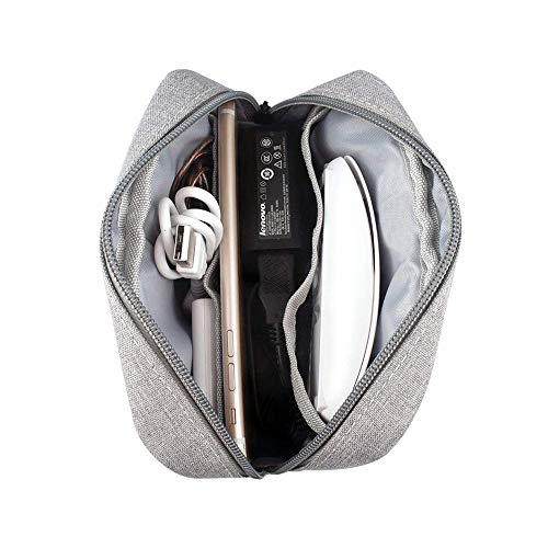 Electronic Accessories Bag,Digital Gadget Organizer Case,Nylon Travel Gear Storage Carrying Sleeve Pouch for Cable,USB,Earphones,Portable Hard Drives,Power Banks,Adapters or Camera Accessories