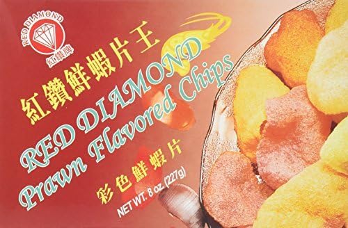 Red Diamond Prawn Flavored Chips (Colored Shrimp Chips) 8 Oz. 1 Box by Red Diamond