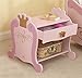 KidKraft Princess Wooden Side Table with Drawer, Crown Knob, Children's Furniture - Pink, Gift for Ages 3+