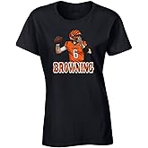 Black Cincinnati Jake Browning Logo Womens T-Shirt