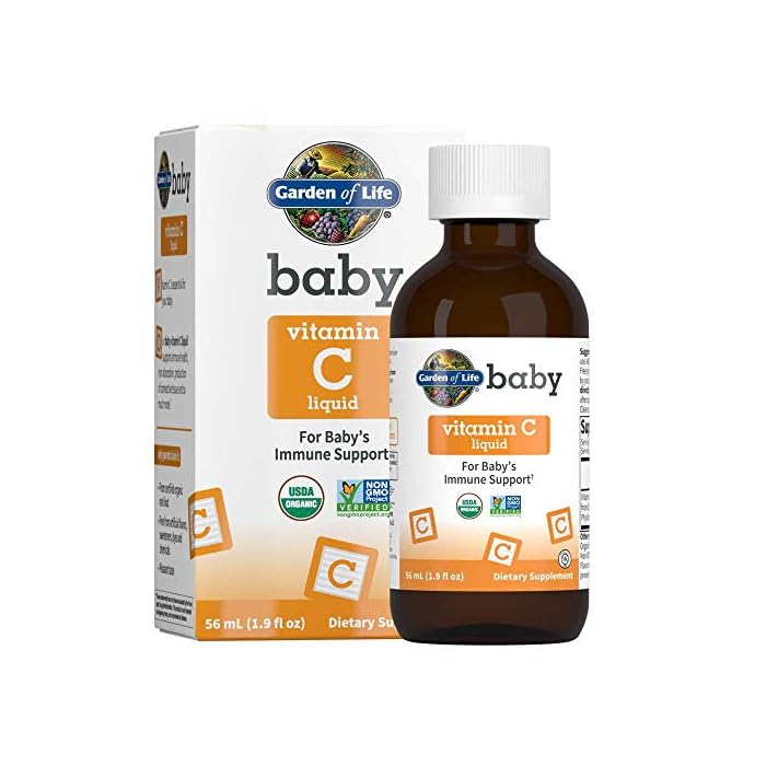Garden of Life Baby Vitamin C Drops for Infants and Toddlers, Organic Whole Food Liquid Vitamin C 45mg Immune Support…