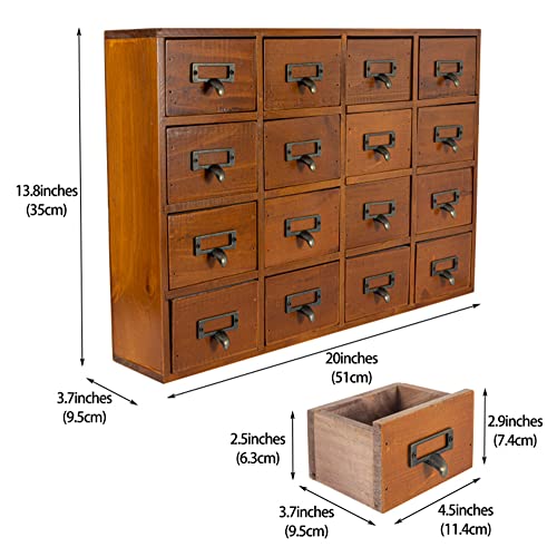 PACKGILO 16 Drawers Apothecary with Drawers Tabletop Apothecary