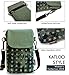 katloo Cell Phone Purse Women Small Crossbody Bag Canvas Wristlet Wallet Change Pouch Mini Handbag for 5.5” Smartphone Cards Green Nail Clipper