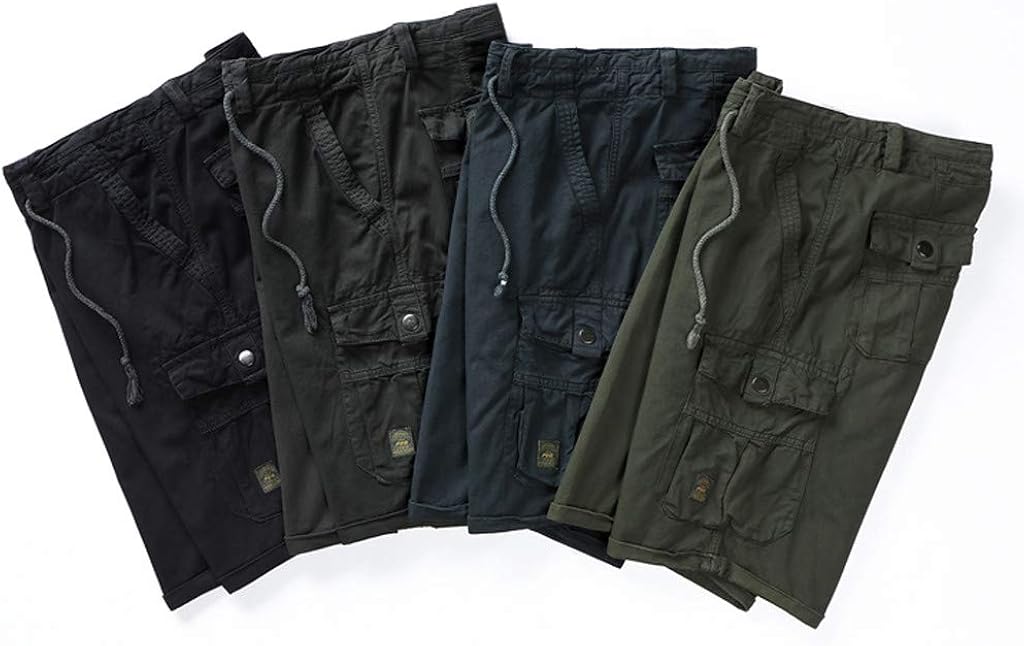 DIOMOR Classic Plus Size Relaxed Fit Big Pockets Drawstring Cargo Shorts for Men Casual Outdoor Comfy Hiking Walk Pants: Clothing