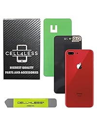 Cell4less - Tapa trasera de cristal para iPhone 8 Plus (incluye adhesivo y marco de cámara)