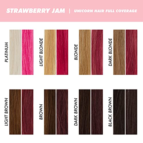 Lime Crime Unicorn Hair Dye Full Coverage, Strawberry Jam (Muted PinkRed) Vegan and Cruelty