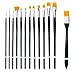 GoldStar Craft No Shedding 13pcs Paint Brush Set - Acrylic Face Painting & Watercolor Brushes that Hold their Shape! Best Artist Paintbrushes with Balanced Long Handle - Included Elegant Travel Case