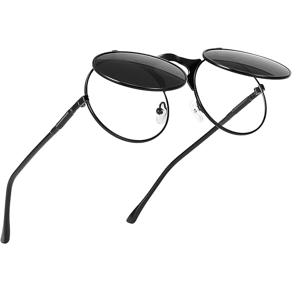 Glclrs Round Flip Up Sunglasses – Small Flip-Up Shades with
