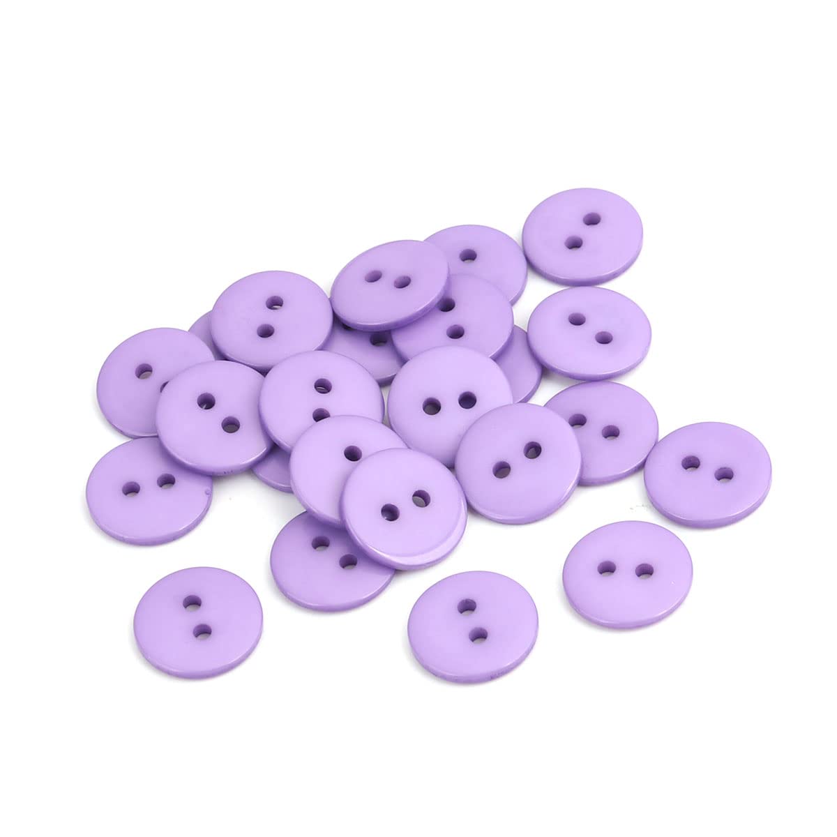 100 Round Purple Resin 15mm Buttons with 2 Sewing Holes. for Clothes Making, Art, Scrapbooking, and Many Other Crafts — image 1