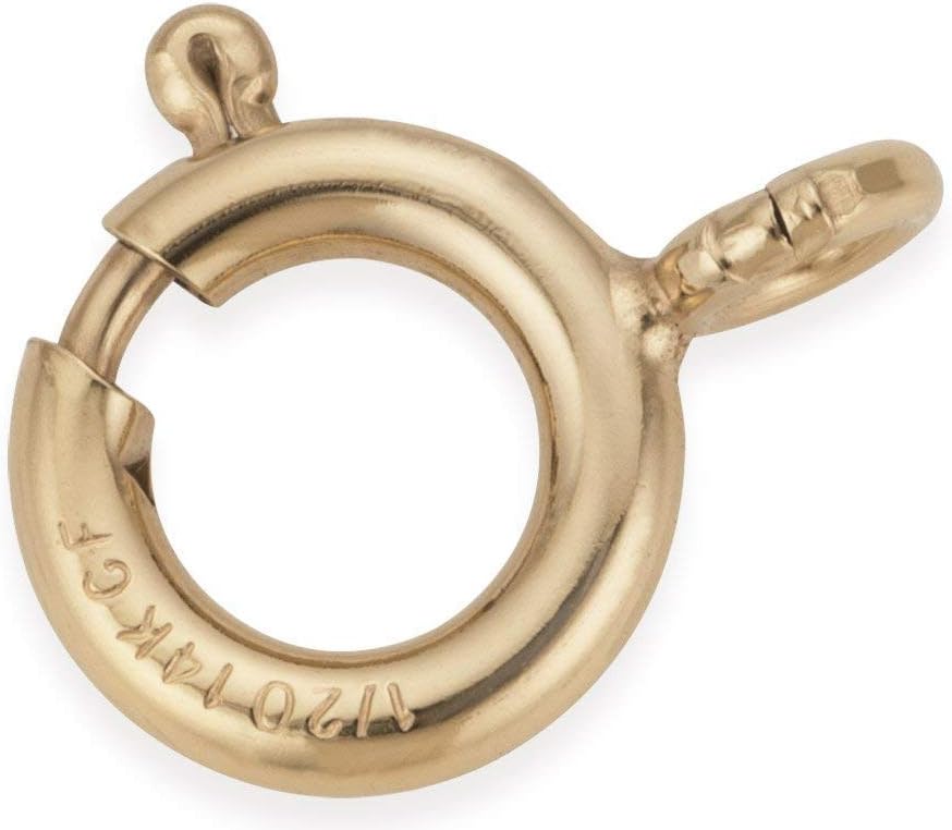 20 Pieces 14Kt Gold Filled Spring Ring Clasps with Open Ring, 6mm
