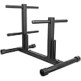 Luwint Compact 1 Inch Weight Plate Tree with 2 Standard Bar Holders for Home Gym