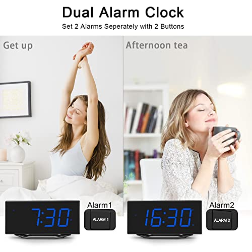 Digital Loud Alarm Clock with Bed Shaker, Vibrating Dual Alarm Clock
