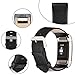 Vancle For Fitbit Charge 2 Band,Luxury Genuine Leather Replacement Strap for Fitbit Charge 2(No Tracker) (Black)