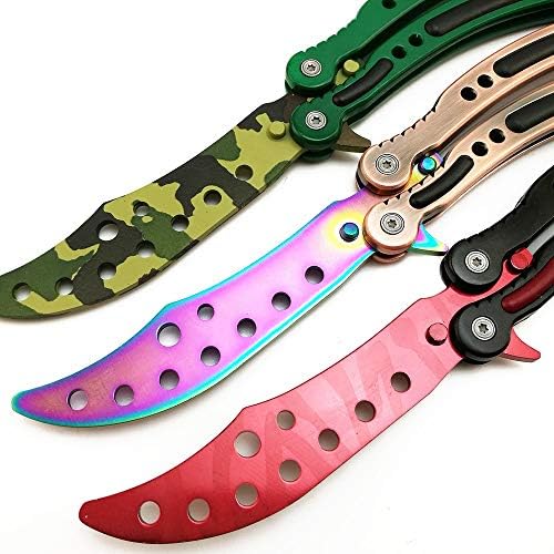 Best Quality - Kitchen Knives - GO Karambit folding Knife butterfly fade colorful color game knife dull blade no edge tool practice in - by HURA - 1 PCs