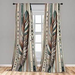 Ambesonne Bohemian Window Curtains Pack of 2, Bold