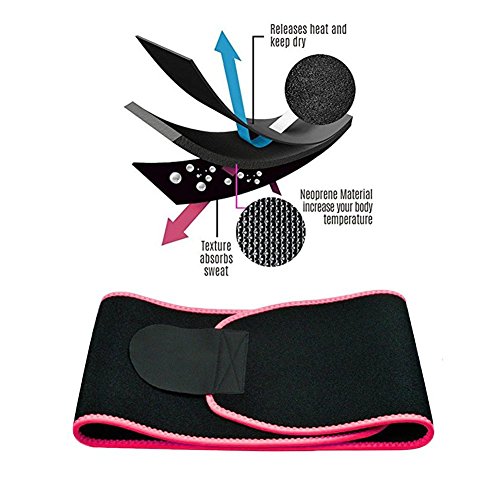 FTEOX Waist Trimmer Belt,Weight Loss Belt Sweat Belt Waist Trainer Belt Slimming Belt for Women&Men Stomach Fat Burner Low Back Lumbar Support Adjustable Straps with Sauna Suit Effect