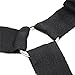 Black Bondage Handcuffs and Ankle Cuff Restraints for Sex Ball Gag Whip/Flogger Collar Leather Woman Adult Toy Sexy Kink Set