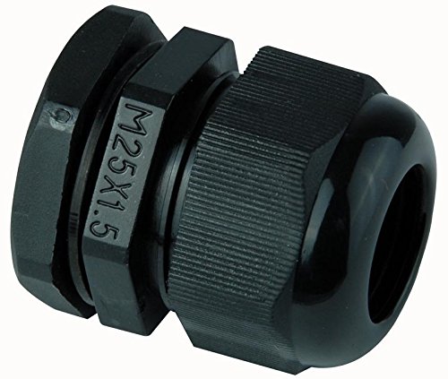 PRO POWER M25 Nylon Cable Gland – Black, IP68 Rated, 13–18mm Cable Range, Single Pack