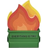 Garbage Can Fire Sticky Notes Office Supplies Flame Notepads Desk Accessories Funny White Elephant Gifts for Coworker Boss Teacher Women Men Adult 300 Sheets