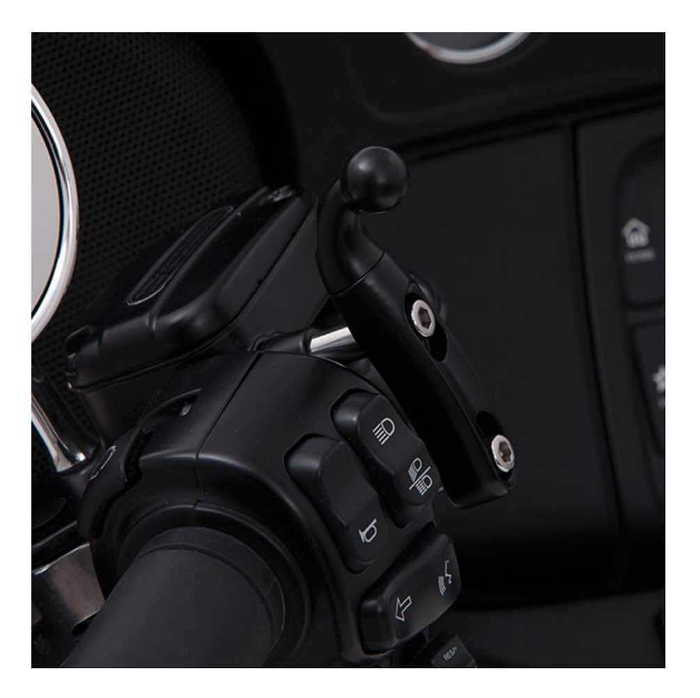 Ciro 50211 Smartphone/GPS Holder (Black Perch Mount With Charger For 1984-2016 Models (Excluding 2014-2016 Street Glide Models))