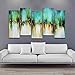 ARTLAND Hand Painted Framed Wall Art 'Blue Skies' 5-Piece Gallery-Wrapped Abstract Oil Painting on Canvas for Living Room 28x50-inch