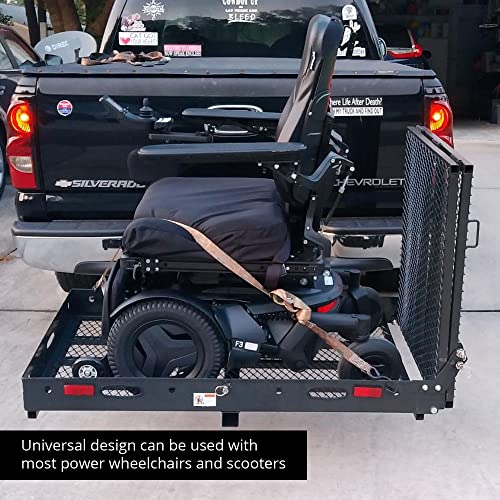 Titan Ramps Hitch Mounted Wheelchair Mobility Rack Ramp, Rated 500 LB