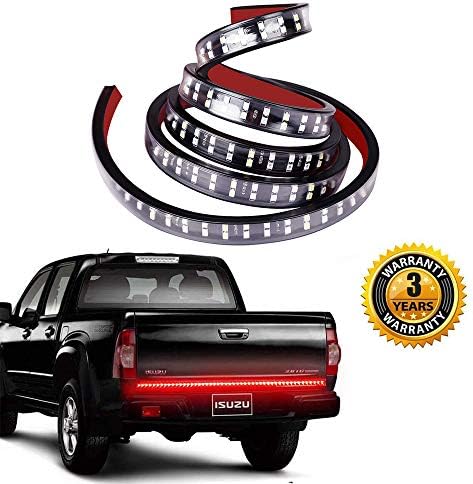 PDR Led Tail Light Strip 60" Double Row with Reverse, Waterproof Red/White Led Tailgate Light Bar 5 Functions Running Turn Signal Brake Tail Bed Light for Truck SUV, Three Years Warranty