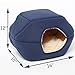 PREMIUM Pet Bed/Cave, Cat Bed and Cave, Small Dog Bed, 2-in-1 foldable, soft, warm, washable pet bed with a pillow. Size 16