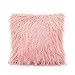 OJIA Deluxe Home Decorative Super Soft Plush Mongolian Faux Fur Throw Pillow Cover Cushion Case (12 x 20 Inch, Blush Pink)