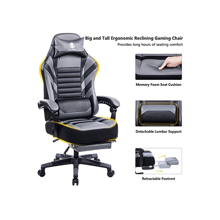 Buy KILLABEE Big and Tall 400lb Memory Foam Reclining Gaming Chair