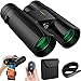 COSBITY Binoculars for Adults, 12x42 Low Night Vision Binoculars Telescopes with Cell Phone Photography Adapter and Wireless Camera Shutter Remote Control for Bird Watching/Hunting/Camping/Travelling