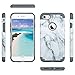 iPhone 7 Case, ULAK Dual Layer Slim Fit Hybrid Protection Anti-Scratch Shock Absorbing PC TPU Skin Hard Cover for Apple iPhone 7 4.7 inch- Grey Marble