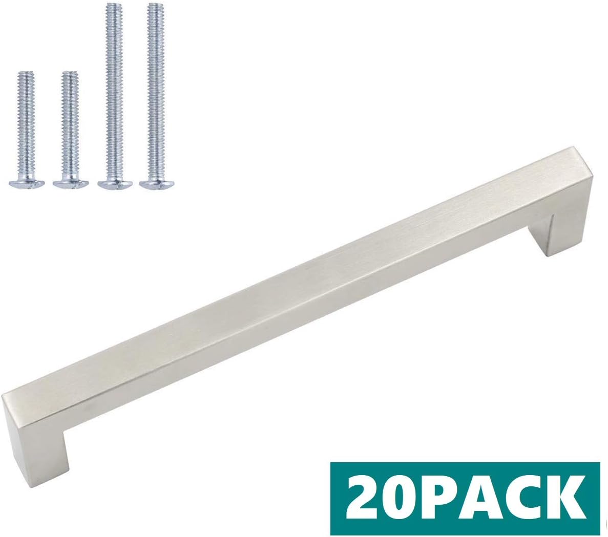 175mm Drawer Dresser Handles 69/10 Overall Length 10 Pack Square Bar