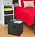 Handy Laundry Foldable Cube Storage Bins - 6 Pack - Decorative Fabric Storage Cubes are Collapsible & Great Organizer for Shelf, Closet or Underbed. Convenient for Clothes or Kids Toy Storage (Black)