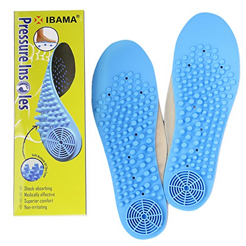 IBAMA Gel Massage Shoe Insoles, Foot Pressure Relief Shock Absorbing, Superior Comfort and Non Irritating, 1 Pair - Men's Size