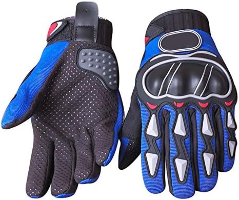 Wotefusi Motorcycle New Men Adult Cool Race Racing Ride Riding Cycling Outdoor Sport Protective Mesh Full Finger Hand Gloves Pair Blue Size L