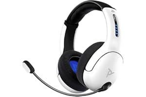 PDP LVL50 Wireless Stereo Gaming Headset, Officially Licensed by Sony PlayStation 5, PS5/PS4/PS3/PC, Lightweight Durable 40 Foot Connection, Noise-canceling Flip-to-Mute Mic, Cosmic Red