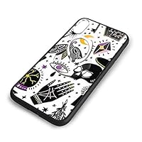 iPhone X/XS Case，TPU Flexible 360 Ring Holder Kickstand with Magnetic-Soft Rubber Border Case， Dual Layer Shockproof Impact Protection Compatible with iPhone X/XS-Witchcraft-Moth-Spell-Book