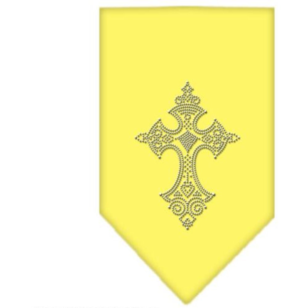 Mirage Cross Rhinestone Dog Bandana, Large, Yellow