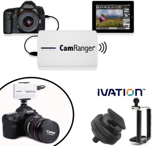 Wireless Camera Transmitter From Canon & Nikon Cameras to iPad, iPhone, iPod Touch, Android, or Mac or Windows Computer Great for Macro Photography & Focus Stacking and a Free Ivation Mounting Solution