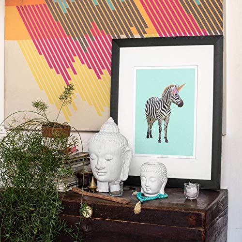 Zebra & Rainbow Ice Cream Cone Unicorn Art Print Poster - Fun Home & Bedroom Wall Art for Girl's Bedroom & Home Decor 11x14 inches, Unframed - Thumbnail 5
