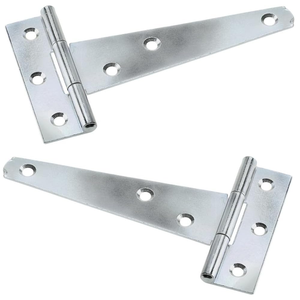 Merriway BH02019 Tee Hinge, Bright Zinc Plated 100 mm (4 inch) , Pack of 2 Piece
