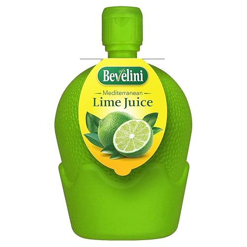 Bevelini Mediterranean 100% Pure Lime Juice Squeezy Bottle, 200ml (Pack of 12). Cute Bottle. Perfect for Tacos, Drinks, Sauces, Salad Dressings