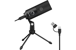 FIFINE USB Microphone, Metal Condenser Recording Microphone for MAC OS, Windows, Cardioid Laptop Mic for Recording Vocals, Voice Overs, Streaming, Meeting and YouTube Videos-K669B